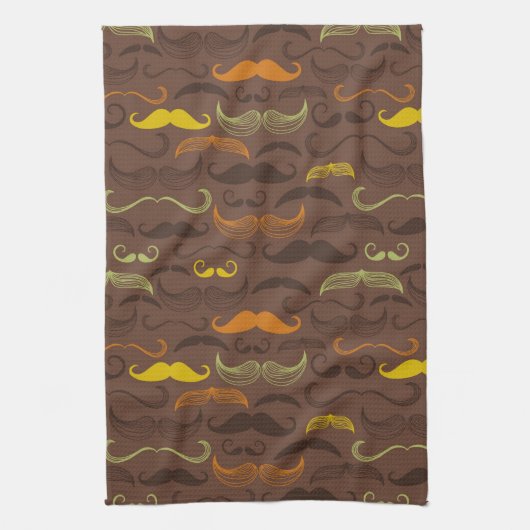 Mustache patroon, retro stijl 5 theedoek (Verticaal)