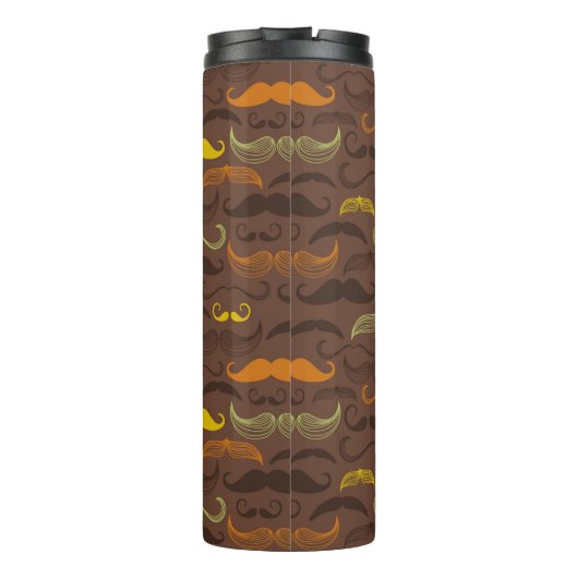 Mustache patroon, retro stijl 5 thermosbeker (Achterkant)