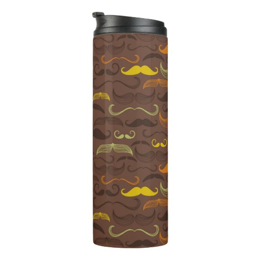 Mustache patroon, retro stijl 5 thermosbeker (Geroteerd rechts)
