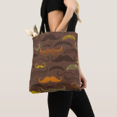 Mustache patroon, retro stijl 5 tote bag (Dichtbij)