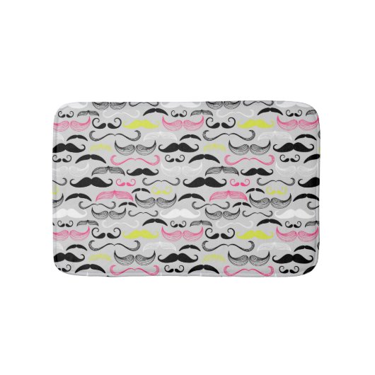 Mustache patroon, retro-stijl badmat (Voorkant)