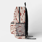 Mustache patroon, retro-stijl bedrukte rugzak (Rechts)