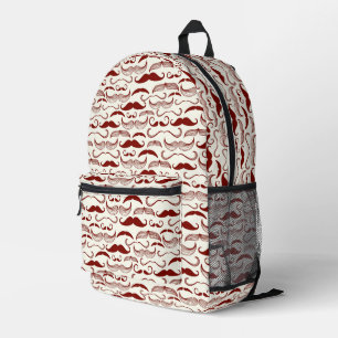 Mustache patroon, retro-stijl bedrukte rugzak
