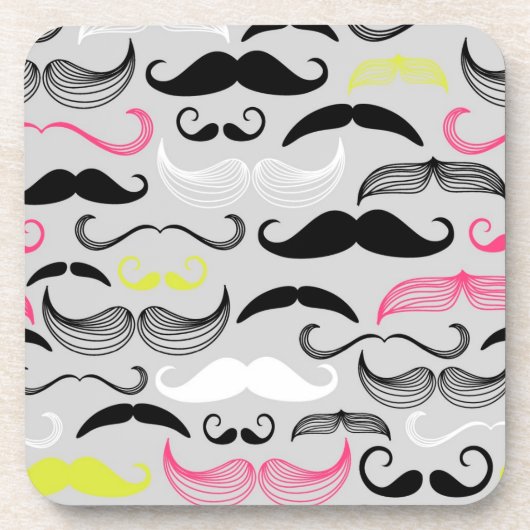 Mustache patroon, retro-stijl bier onderzetter (Voorkant)
