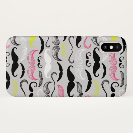 Mustache patroon, retro-stijl Case-Mate iPhone case (Achterkant (horizontaal))