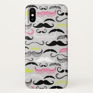 Mustache patroon, retro-stijl iPhone x hoesje