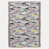 Mustache patroon, retro-stijl deken (Voorkant Verticaal)