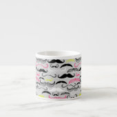 Mustache patroon, retro-stijl espresso kop (Voorkant)