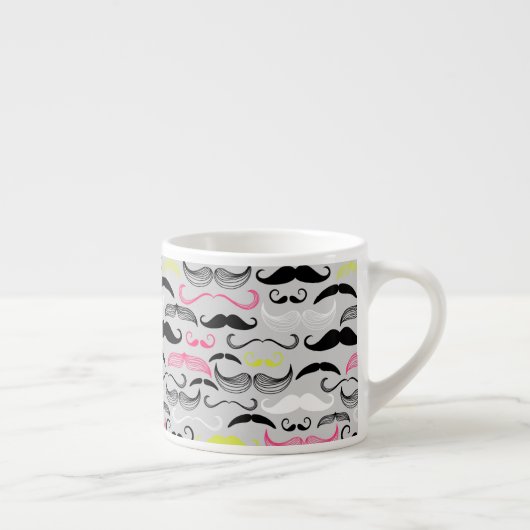 Mustache patroon, retro-stijl espresso kop (Rechts)
