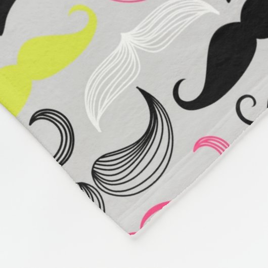Mustache patroon, retro-stijl fleece deken (Hoek)