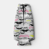 Mustache patroon, retro-stijl flesjeskoeler (Achterkant)