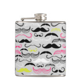 Mustache patroon, retro-stijl heupfles (Voorkant)