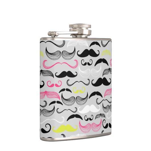 Mustache patroon, retro-stijl heupfles (Rechts)