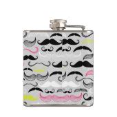 Mustache patroon, retro-stijl heupfles (Achterkant)