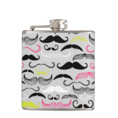 Mustache patroon, retro-stijl heupfles (Voorkant)