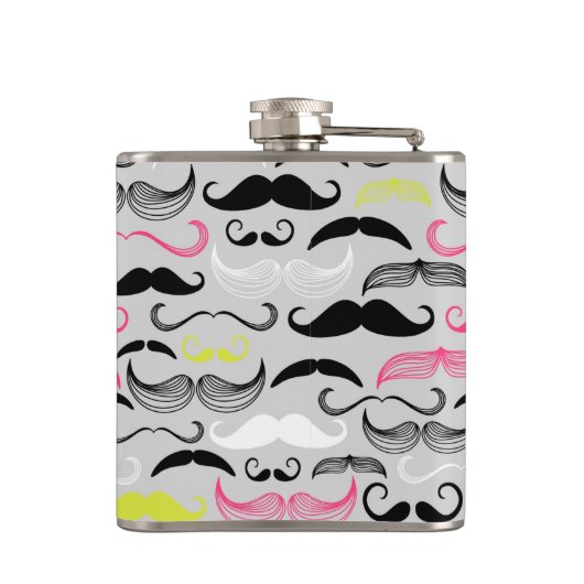 Mustache patroon, retro-stijl heupfles (Achterkant)