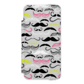 Mustache patroon, retro-stijl incipio iPhone portemonnee hoesje (Voorkant Agenda)