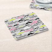 Mustache patroon, retro-stijl kartonnen onderzetters (Schuin)