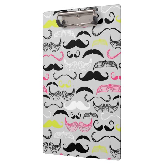 Mustache patroon, retro-stijl klembord (Links)