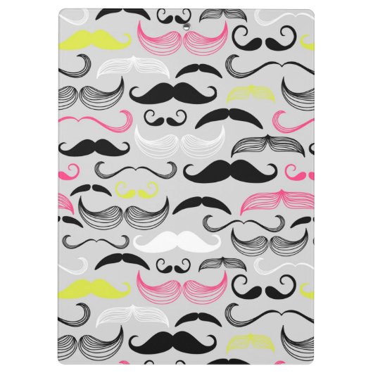 Mustache patroon, retro-stijl klembord (Achterkant)