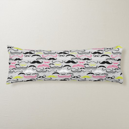 Mustache patroon, retro-stijl lichaamskussen (Voorkant)