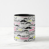 Mustache patroon, retro-stijl mok (Midden)