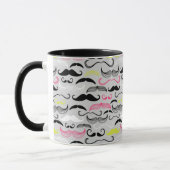 Mustache patroon, retro-stijl mok (Links)