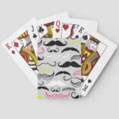 Mustache patroon, retro-stijl pokerkaarten (Achterkant)