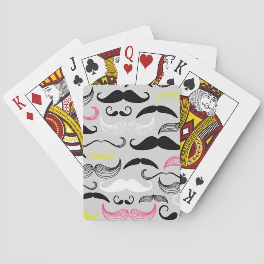 Mustache patroon, retro-stijl pokerkaarten (Achterkant)