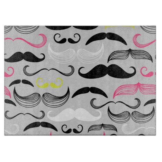 Mustache patroon, retro-stijl snijplank (Voorkant)