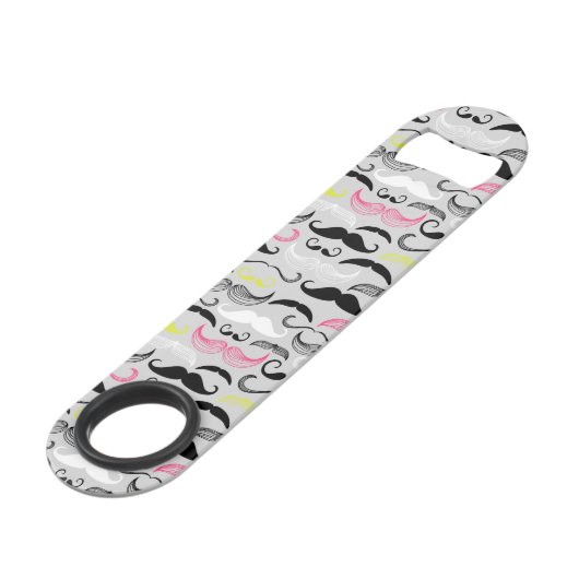 Mustache patroon, retro-stijl speed flessenopener (Achterkant Gekanteld)