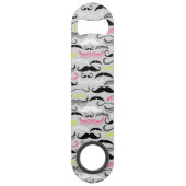Mustache patroon, retro-stijl speed flessenopener (Voorkant)