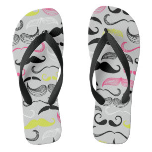 Mustache patroon, retro-stijl teenslippers