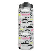 Mustache patroon, retro-stijl thermosbeker (Voorkant)