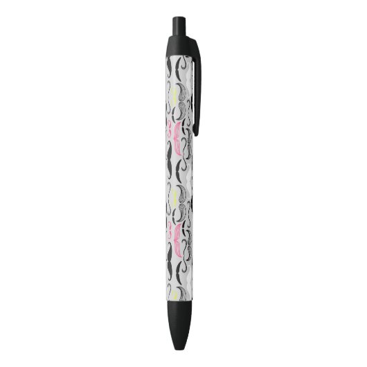 Mustache patroon, retro-stijl zwarte inkt pen (Achterkant (Verticaal))