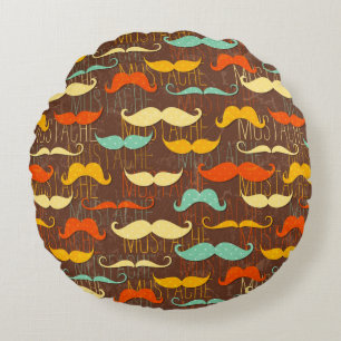 Mustache patroon rond kussen