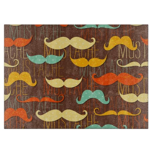 Mustache patroon snijplank (Voorkant)