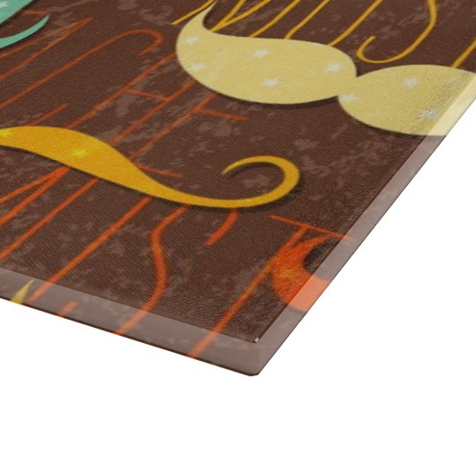 Mustache patroon snijplank (Hoek)