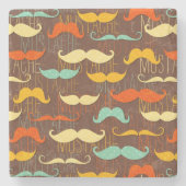 Mustache patroon stenen onderzetter (Voorkant)
