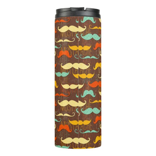 Mustache patroon thermosbeker (Achterkant)
