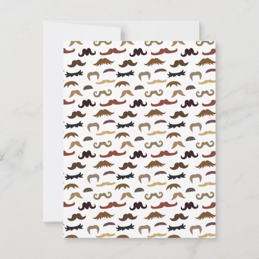 Mustache Pattern Boy Baby shower Party Kaart (Achterkant)