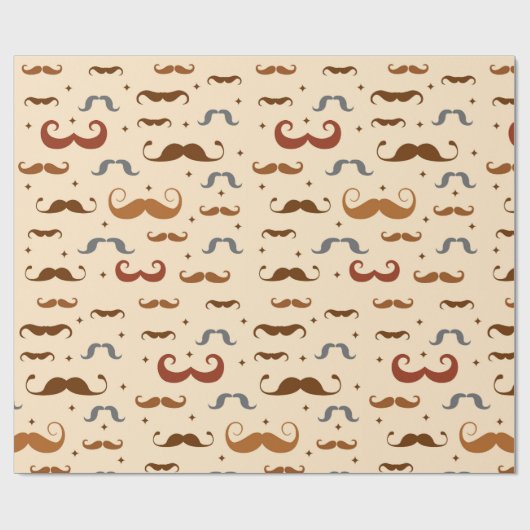 Mustache Pattern Cadeaupapier (Vlak)