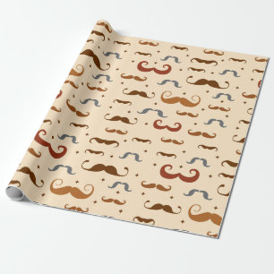 Mustache Pattern Cadeaupapier