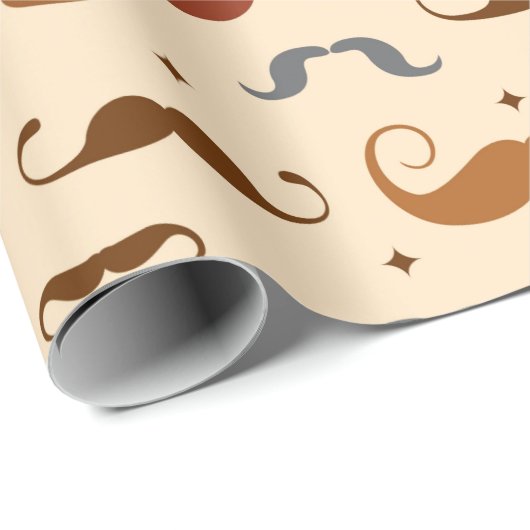 Mustache Pattern Cadeaupapier (Rol Hoek)