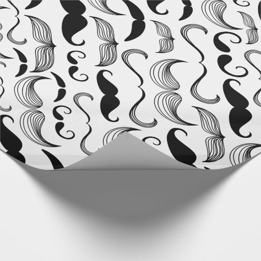 Mustache Pattern Cadeaupapier (Hoek)
