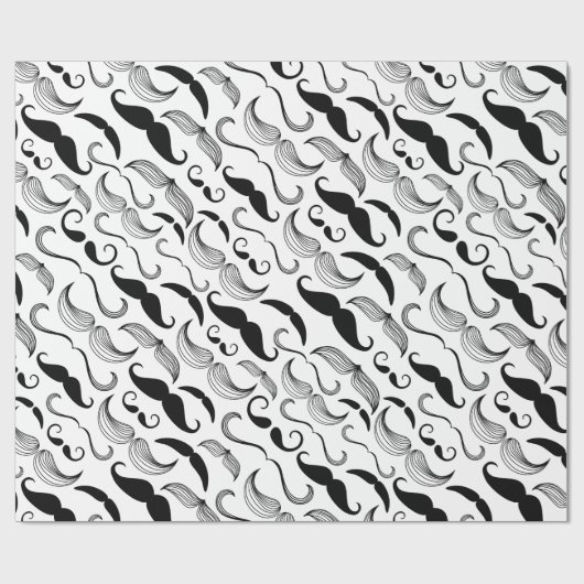 Mustache Pattern Cadeaupapier (Vlak)