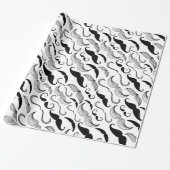 Mustache Pattern Cadeaupapier (Uitgerold)