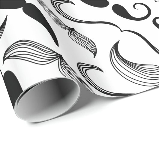Mustache Pattern Cadeaupapier (Rol Hoek)