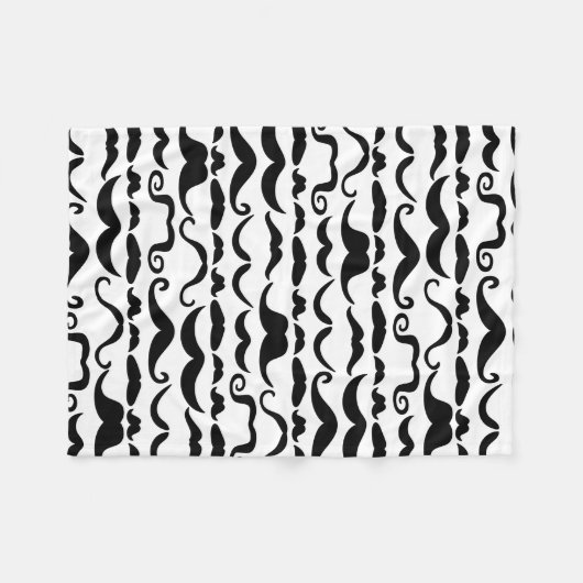 Mustache Pattern Fleece Deken (Voorkant (Horizontaal))