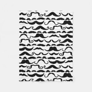 Mustache Pattern Fleece Deken